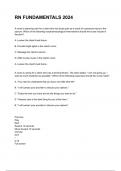 RN FUNDAMENTALS 2024 questions and answers guaranteed pass 2024&sol;2025