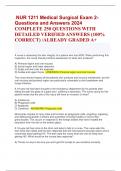 NUR 1211 Medical Surgical Exam 2- Questions and Answers 2024 COMPLETE 250 QUESTIONS WITH  DETAILED VERIFIED ANSWERS &lpar;100&percnt;  CORRECT&rpar; &sol;ALREADY GRADED A&plus;