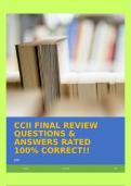 CCII FINAL REVIEW QUESTIONS & ANSWERS RATED 100&percnt; CORRECT&excl;&excl;