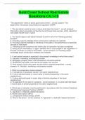Gold Coast School Real Estate  Questions Ch&period;1-19