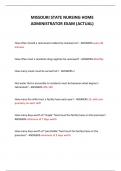 MISSOURI STATE NURSING HOME ADMINISTRATOR EXAM 2024  &lpar;ACTUAL&rpar; 