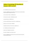 Indiana Cosmetology PSI Questions & Answers 100&percnt; Correct&excl;&excl;