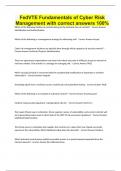 FedVTE Fundamentals of Cyber Risk Management with correct answers 100&percnt;