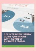 CDI INTERVIEW STUDY GUIDE QUESTIONS WITH CORRECT ANSWERS &lpar;2024&rpar;