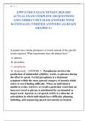 EPPP ETHICS EXAM NEWEST 2024-2025  ACTUAL EXAM COMPLETE 100 QUESTIONS  AND CORRECT DETAILED ANSWERS WITH  RATIONALES &lpar;VERIFIED ANSWERS&rpar; &vert;ALREADY  GRADED A&plus;