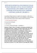 EPPP DEVELOPMENTAL PSYCHOLOGY EXAM  NEWEST 2024-2025 ACTUAL EXAM COMPLETE  120 QUESTIONS AND CORRECT DETAILED  ANSWERS WITH RATIONALES &lpar;VERIFIED  ANSWERS&rpar; &vert;ALREADY GRADED A&plus;