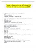Plumbing Exam Chapter 3 Review With Correct Questions And Answers 2024