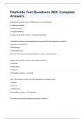 Pesticide Test Questions With Complete Answers &period;