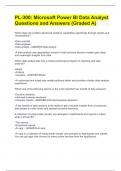 PL-300&colon; Microsoft Power BI Data Analyst Questions and Answers &lpar;Graded A&rpar;