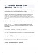 911 Dispatcher Revision Exam Questions Fully Solved&period;