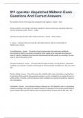 911 operater dispatched Midterm Exam Questions And Correct Answers&period;
