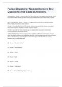 Police Dispatcher Comprehensive Test Questions And Correct Answers&period;