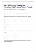 FL 911 PST Study Guide Exam Questions And AnswersAlready Passed&period;