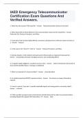 IAED Emergency Telecommunicator Certification Exam Questions And Verified Answers&period;