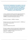 FOUNDATIONS MIDTERM EXAM JERSEY COLLEGE ACTUAL EXAM TESTBANK AND PRACTICE EXAM &lbrace;EXAM 1 AND 2&rcub; 500 QUESTIONS AND CORRECT DETAILED ANSWERS TOP RATED VERSION FOR 2024-2025 ALREADY A GRADED WITH EXPERT FEEDBACK &vert; NEW AND REVISED