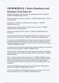 CDFM MODULE 1 Exam Questions and Answers True Pass A&plus; 