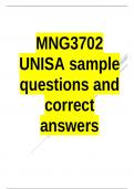 MNG3702 UNISA sample questions and correct answers