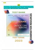 Exam Resources - TB for Introduction to Critical Care Nursing 8th Edition by Mary Lou Sole&comma; Deborah Goldenberg Klein&comma; Marthe J&period; Moseley - Complete&comma; Detailed and latest Test Bank&period; Chapters &lpar;1-21&rpar; Included&period;