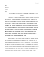 a literary analysis from the play "Trifles" by Susan Glaspell.