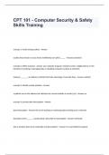 CPT 101 - Computer Security & Safety Skills Training Exam Questions and Answers