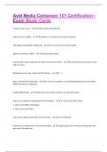 Avid Media Composer 101 Certification - Exam Study Cards Questions With 100&percnt; Correct Answers&period;