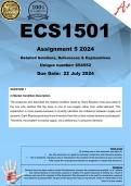 ECS1501 Assignment 5 &lpar;COMPLETE ANSWERS&rpar; 2024 &lpar;654552&rpar; - DUE 22 July 2024