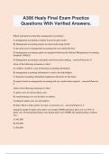 A306 Healy Final Exam Practice Questions With Verified Answers&period;