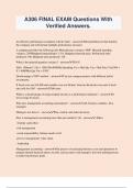 A306 FINAL EXAM Questions With Verified Answers&period;