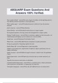 ABQUARP Exam Questions And Answers 100&percnt; Verified&period;