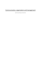 COM (Communication, Organisation & Management - book Bloisi and lectures) VU
