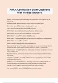AMCA Certification Exam Questions With Verified Answers&period;