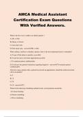 AMCA Medical Assistant Certification Exam Questions With Verified Answers&period;