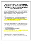 WGU D220 OA EXAM LATEST EXAM QUESTIONS AND CORRECT ANSWERS &vert; GRADED A&plus; &vert; PROFESSOR VERIFIED &vert; UPDATED VERSION
