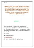 NUR 643E ADVANCED HEALTH ASSESSMENT  FINAL EXAM 2024 NEWEST ACTUAL EXAM 2  VERSIONS &lpar;VERSION A AND B&rpar; COMPLETE  220 QUESTIONS AND CORRECT DETAILED  ANSWERS &lpar;VERIFIED ANSWERS&rpar; &vert;ALREADY  GRADED A&plus;&vert;&vert;BRAND NEW&excl;&excl;