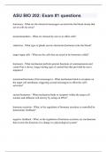 ASU BIO 202&colon; Exam &num;1 questions