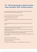 ATI - RN Comprehensive Online Practice Exam Questions With Verified Answers&period;
