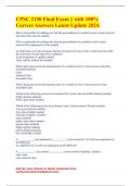 CPSC 2150 Final Exam &vert;&vert; with 100&percnt; Correct Answers Latest Update 2024&period;