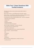 Bible Test 1 Exam Questions With Verified Answers&period;