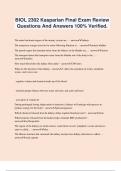 BIOL 2302 Kasparian Final Exam Review Questions And Answers 100&percnt; Verified&period;