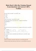 Black Rock Coffee Bar Training Manual Exam Questions And Answers 100&percnt; Verified&period;