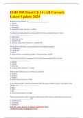 ISDS 505 Final Ch 14 &lpar;All Correct&rpar; Latest Update 2024