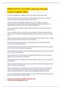 ISDS FINAL EXAM &vert;&vert; Already Passed Latest Update 2024&period;