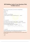 BPI Building Analyst Exam Questions With Verified Answers&period;