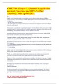 CMY3708&colon; Chapter 3 - Methods in qualitative research &lpar;Questions and 100&percnt; Verified Answers&rpar; Latest Update 2024