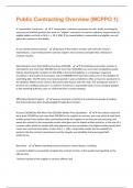 Public Contracting Overview &lpar;MCPPO 1&rpar; Questions And Answers Rated A&plus; New Update Assured Satisfaction