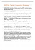 MCPPO-Public Contracting Overview  &lpar;Questions & Answers&rpar; Rated 100&percnt; Correct&excl;&excl;