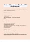Business Strategy Exam Questions With Verified Answers&period;