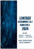 LLW2602 Assignment 1 & 2 Semester 2 2024 &vert; Due 16 August and 6 September 2024