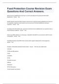 Food Protection Course Revision Exam Questions And Correct Answers&period;