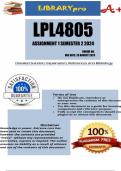 LPL4805 Assignment 1 &lpar;COMPLETE ANSWERS&rpar; Semester 2 2024